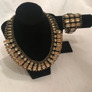 Brands and Yellow Necklace and Bracelet Set